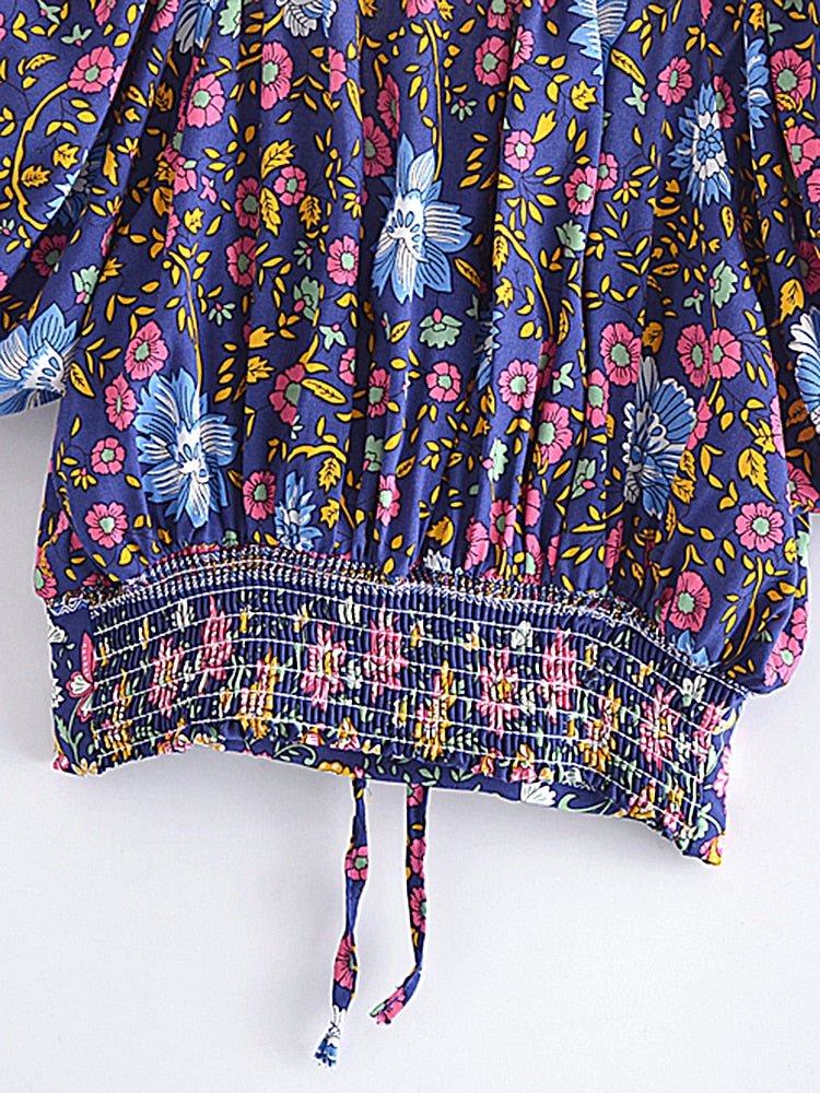 Colourful Chic Beach Short Sleeve Crop Top With Bohemian Ruffles | S-L | 3 Colours