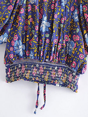 Colourful Chic Beach Short Sleeve Crop Top With Bohemian Ruffles | S-L | 3 Colours