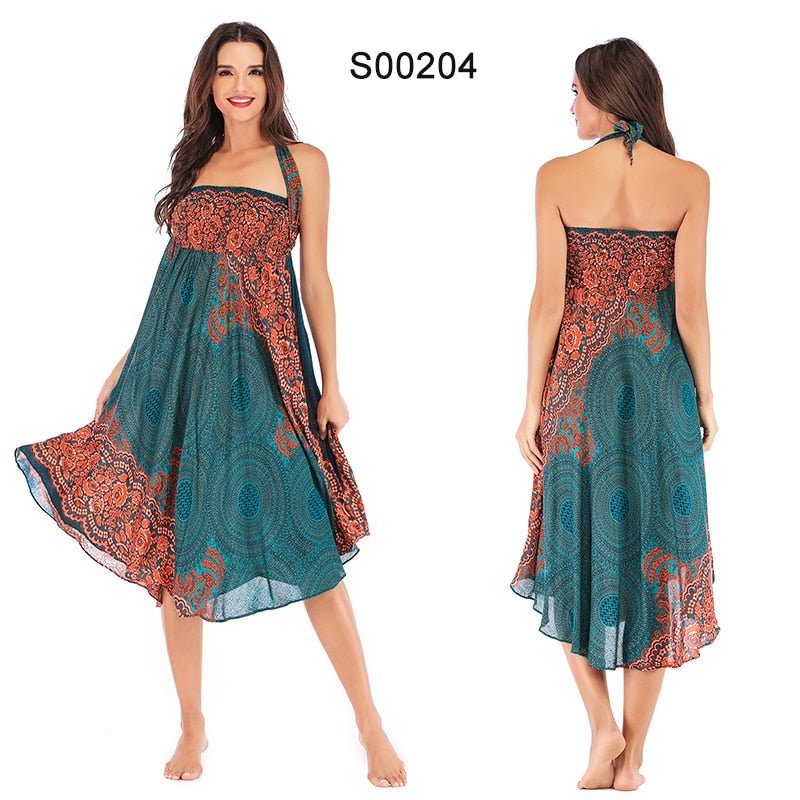 Women's Versatile Bohemian Forrest Dancer Skirt Dress | Dual Purpose | Free Size