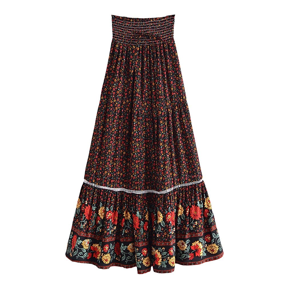 Women's Classic Cute Bohemian Summer Skirt | Rayon + Cotton | S-XL