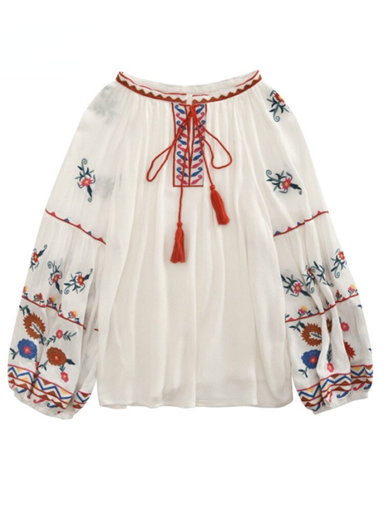 Vintage Women's Hippie Old Skool Blouse | Long Sleeve | Free Size | 4 Colours