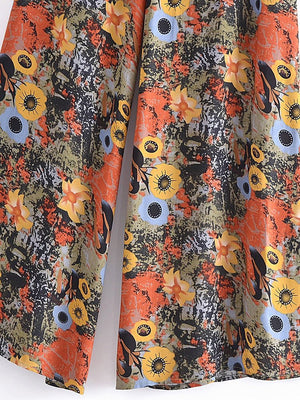 Groovy Hippie Loose Long Pants | Flower Design | S-L