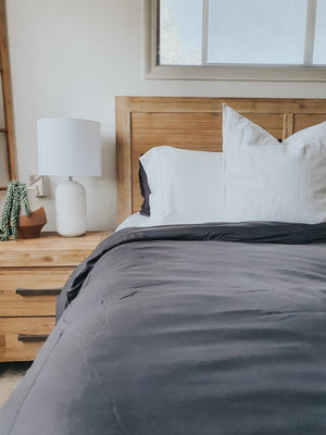 Slate Bamboo Quilt Cover - King