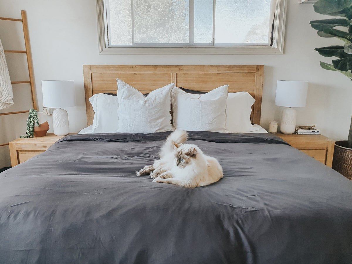 Slate Bamboo Quilt Cover - King