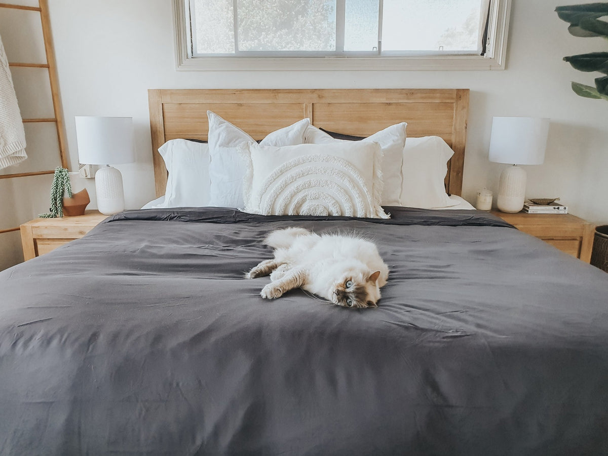 Slate Bamboo Quilt Cover - Queen