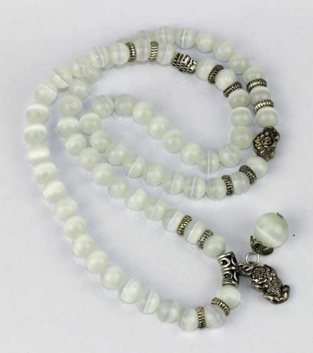 Stone Necklace Catseye White