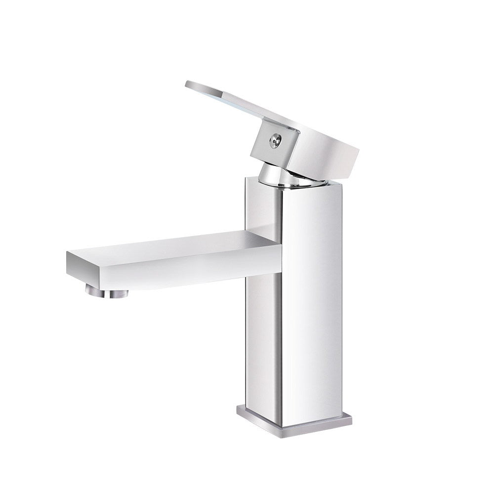 Basin Mixer Tap Faucet | Bathroom Vanity Counter Top | WELS Standard | Brass Silver