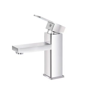 Basin Mixer Tap Faucet | Bathroom Vanity Counter Top | WELS Standard | Brass Silver