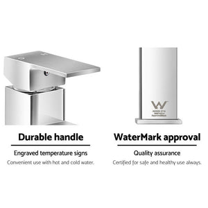 Basin Mixer Tap Faucet | Bathroom Vanity Counter Top | WELS Standard | Brass Silver