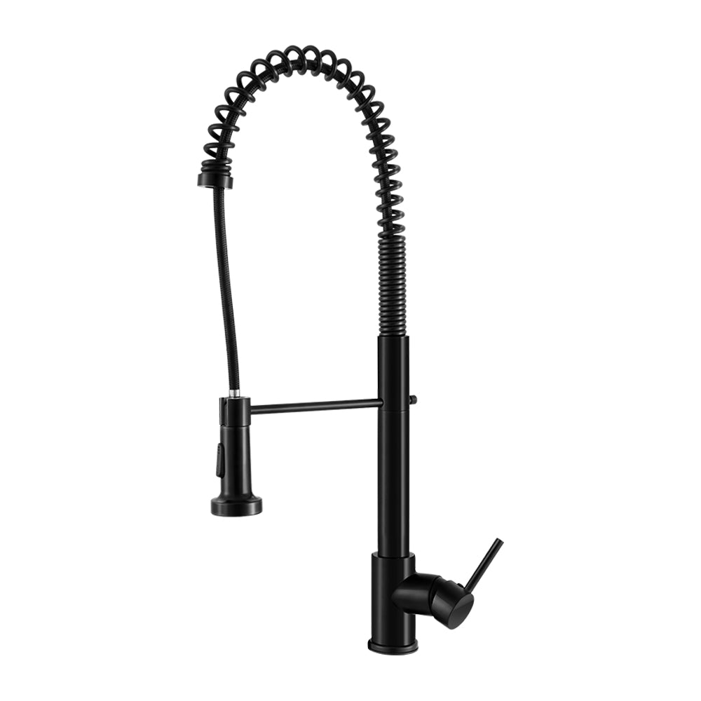 Cefito Pull Out Kitchen Tap Mixer - Swivel Brass Basin Taps | WEL Certified (Black)