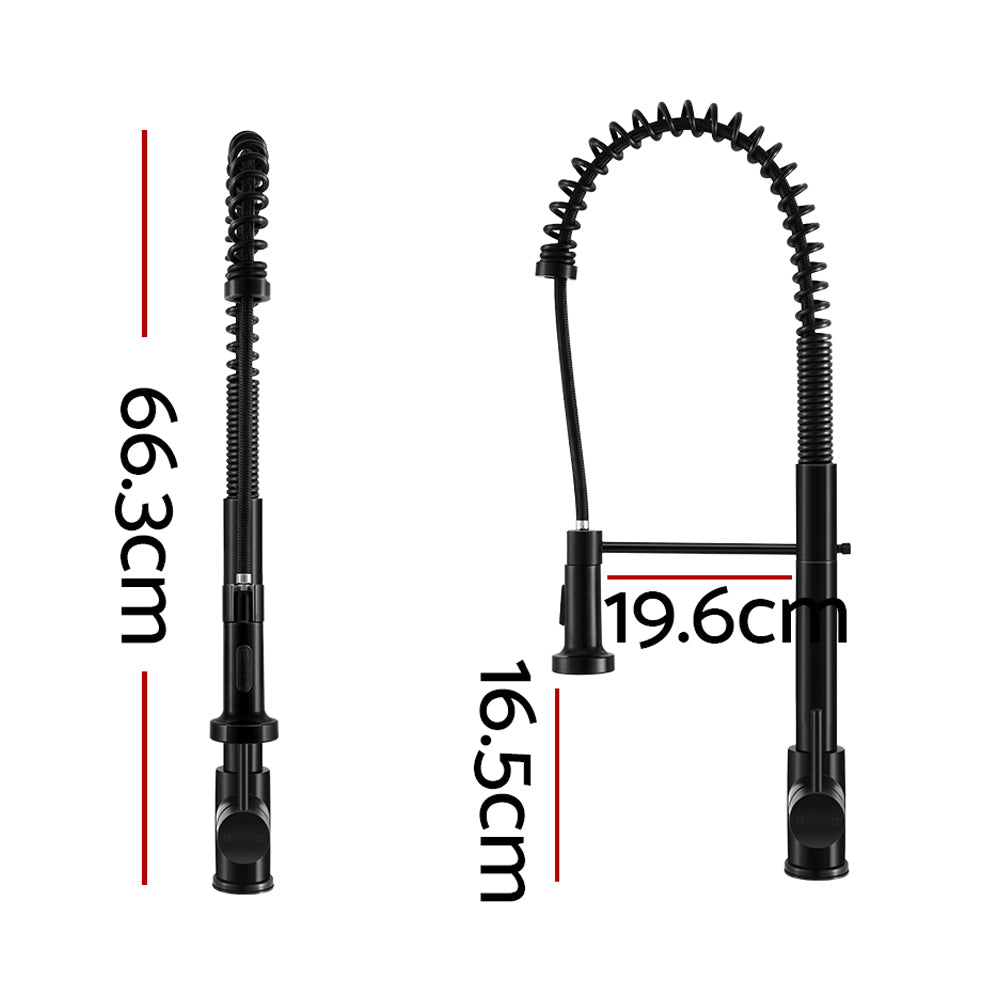 Cefito Pull Out Kitchen Tap Mixer - Swivel Brass Basin Taps | WEL Certified (Black)