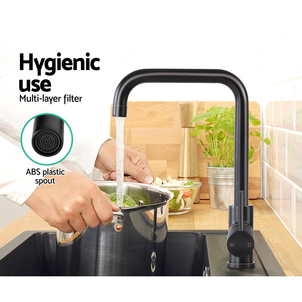 Kitchen Faucet Tap | Mixer Swivel Spout | WELS Black