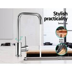 Kitchen Faucet Tap | Mixer Swivel Spout | WELS Silver