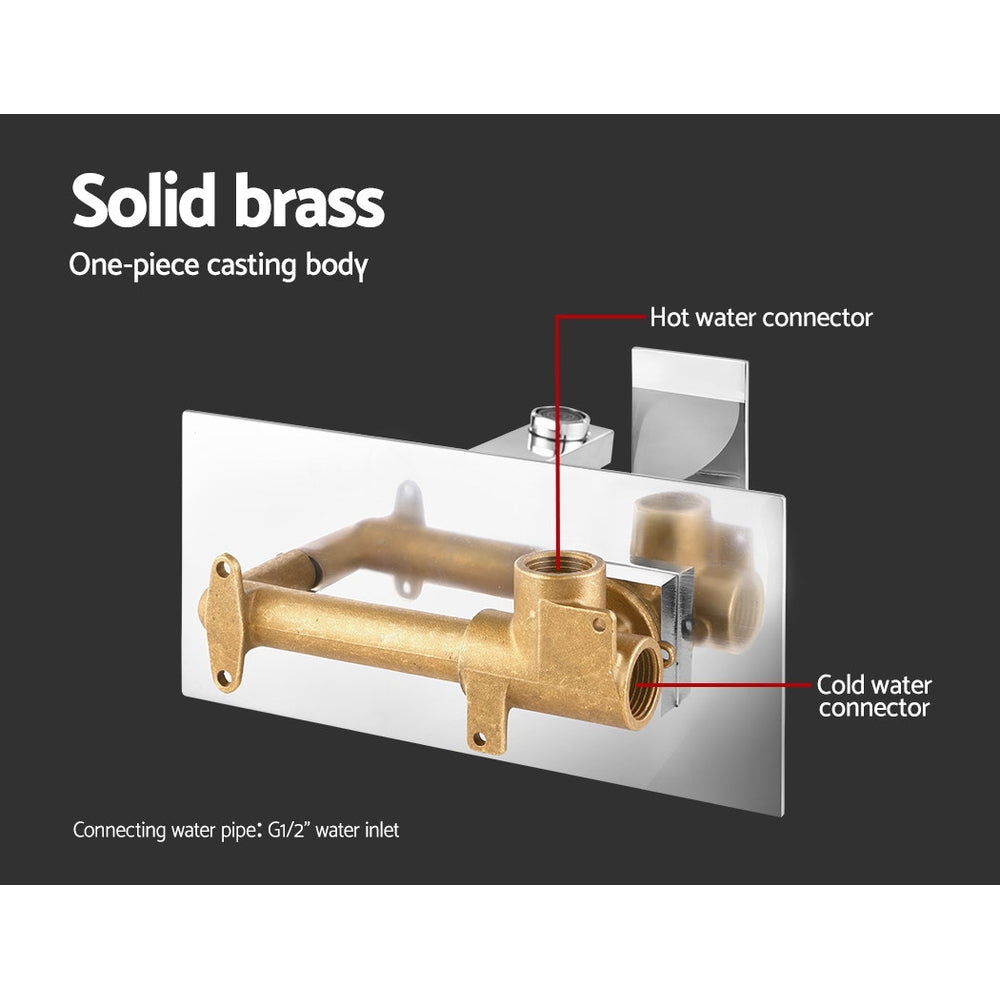 Cefito WELS Bathroom Tap - Wall Square Silver Basin Mixer | Vanity Faucet