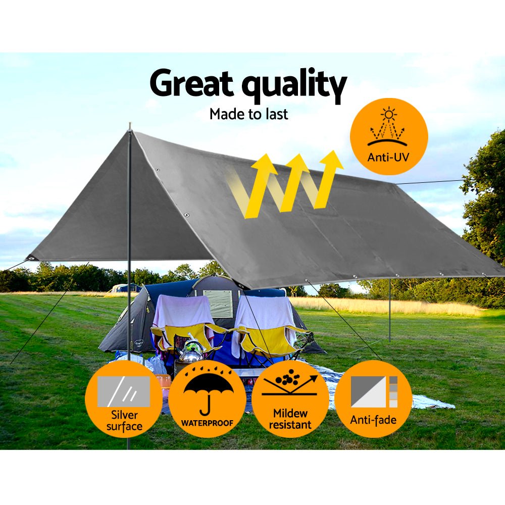 tarp 3x4 Instahut 3x4.5m Tarp Camping Tarps Poly Tarpaulin Heavy Duty Cover 180