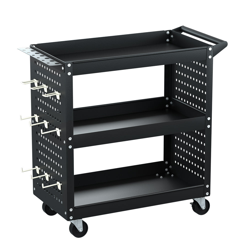 Giantz 3-Tier Tool Cart Storage Trolley - Workshop Organizer Black | Tools at Your Fingertips