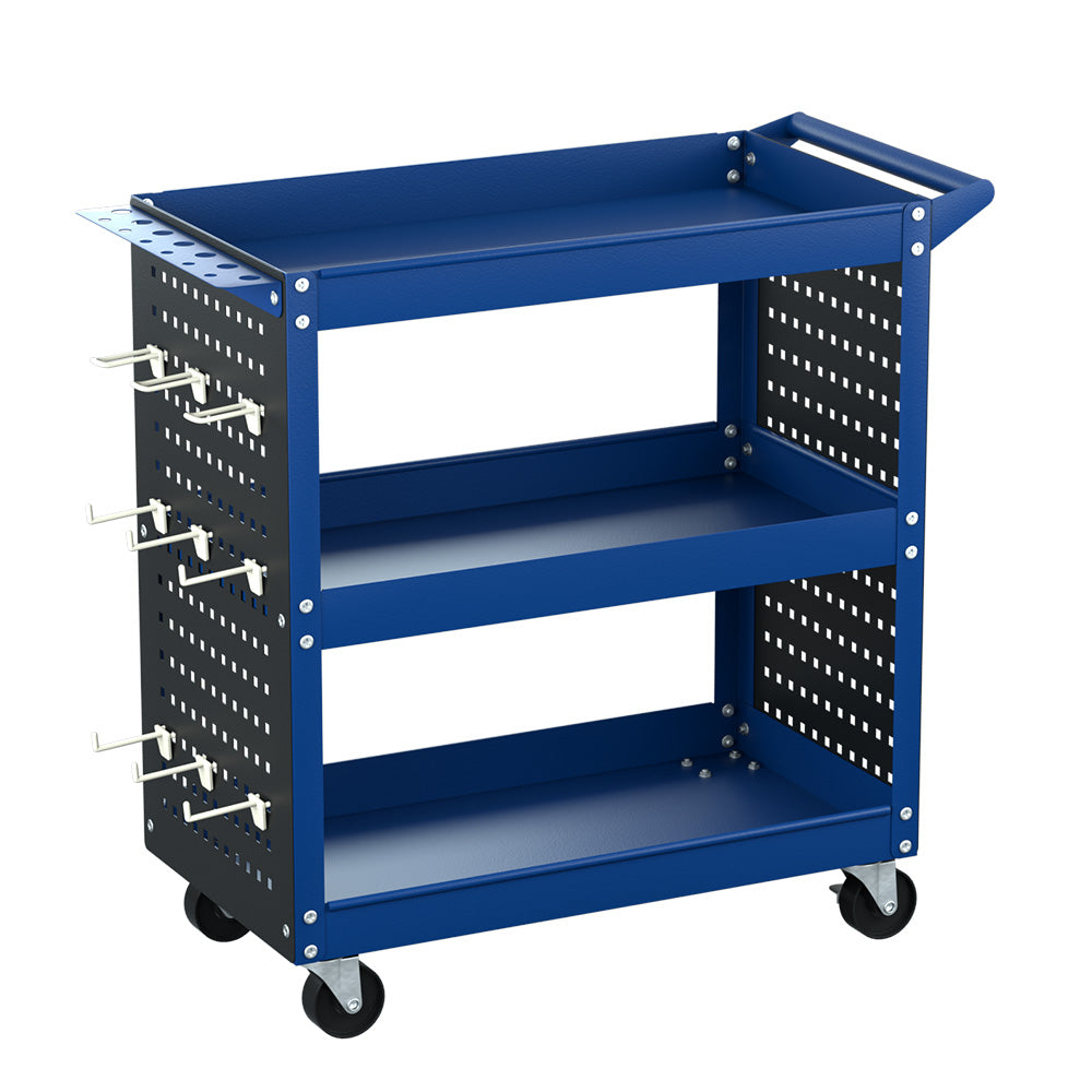Giantz 3-Tier Tool Trolley Cart - Mobile Work Mechanic Storage Blue | Organize with Ease