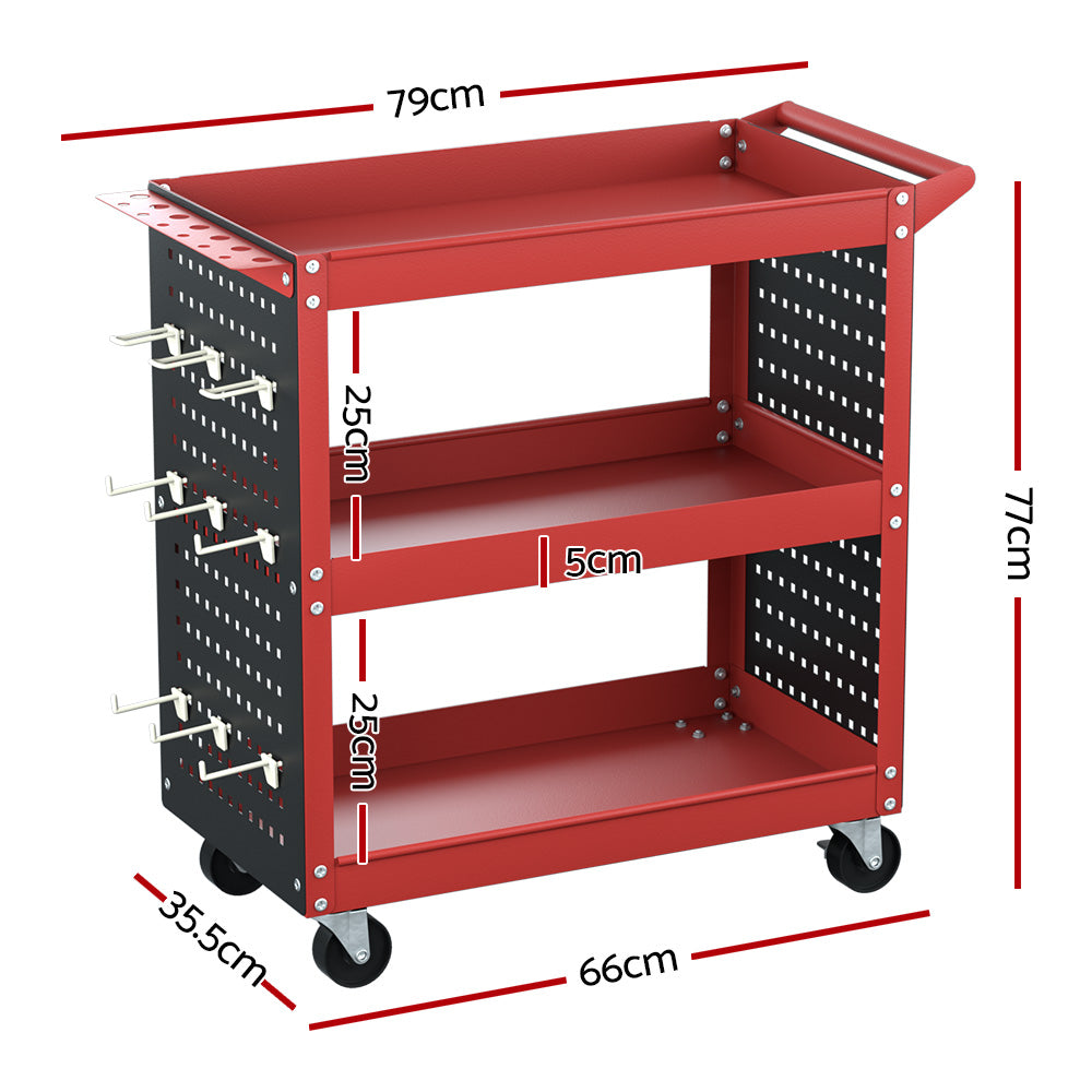 Giantz 3-Tier Tool Cart Trolley - Workshop Organizer 150kg | Efficient Tool Storage
