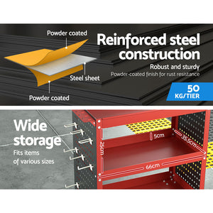 Giantz 3-Tier Tool Cart Trolley - Workshop Organizer 150kg | Efficient Tool Storage