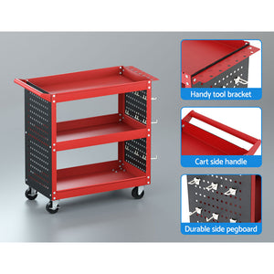 Giantz 3-Tier Tool Cart Trolley - Workshop Organizer 150kg | Efficient Tool Storage