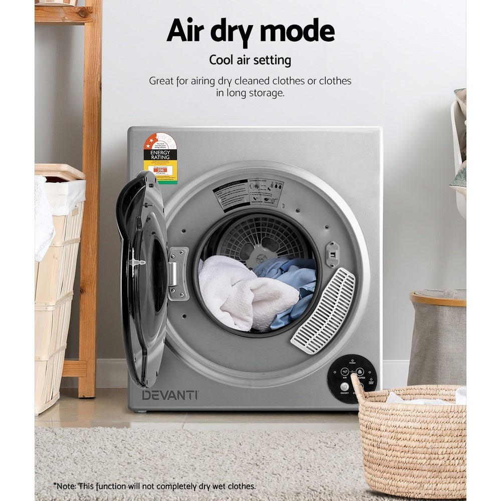 5kg Tumble Dryer | Fully Auto Wall Mount | Silver
