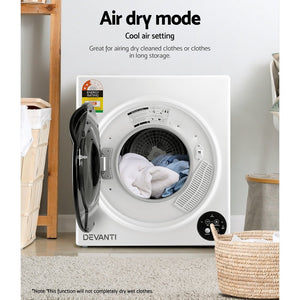 5kg Tumble Dryer | Fully Auto Wall Mount | White