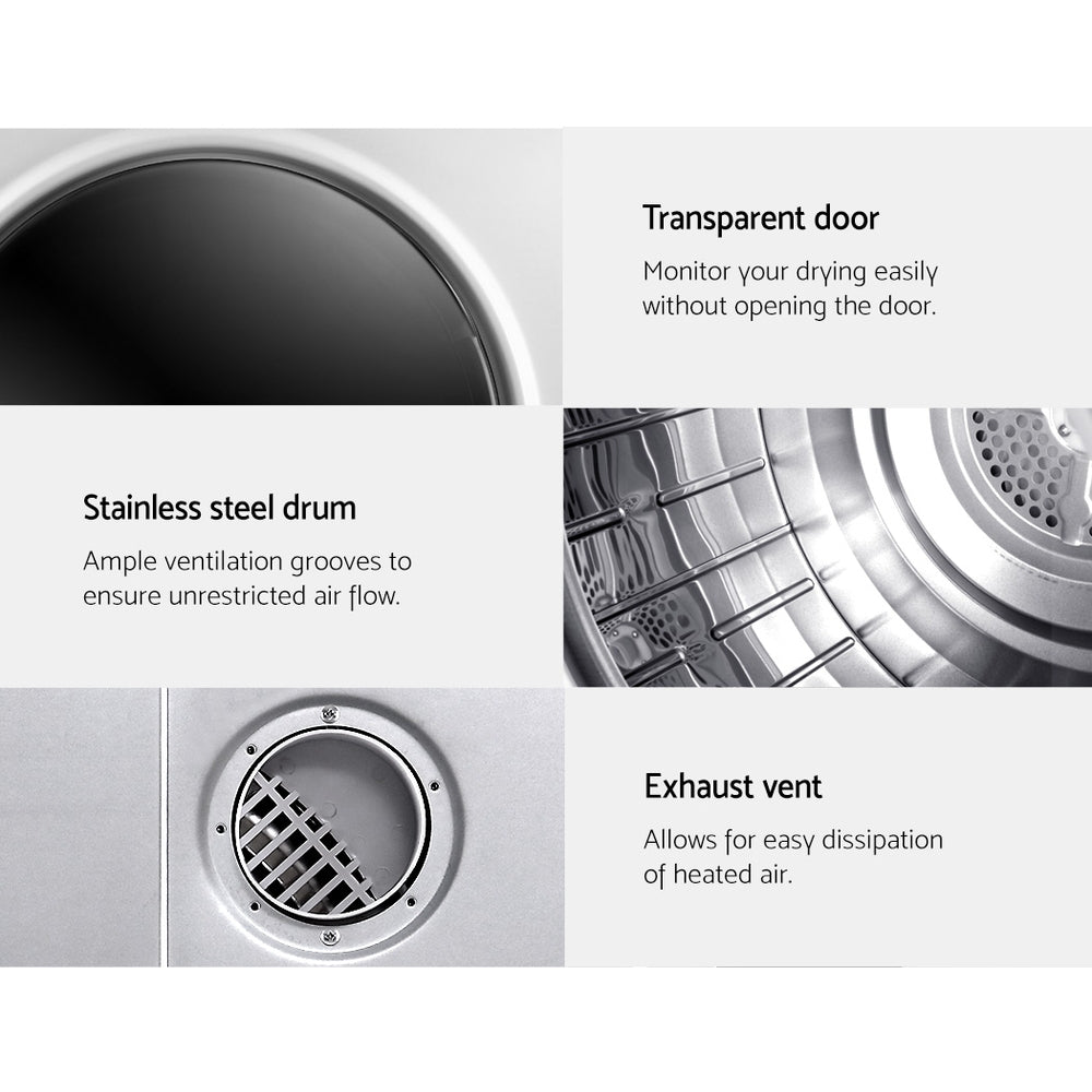 5kg Tumble Dryer | Fully Auto Wall Mount | White