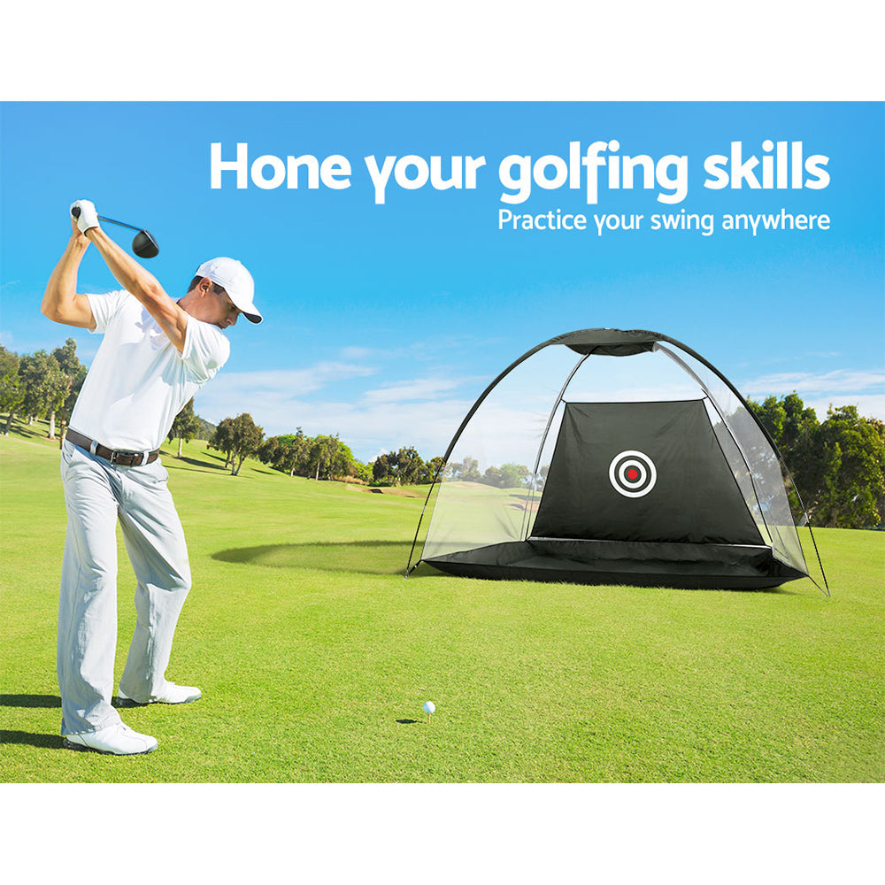 3M Golf Practice Net Tent - Portable Training Aid with Driving Target Mat, Soccer by Everfit