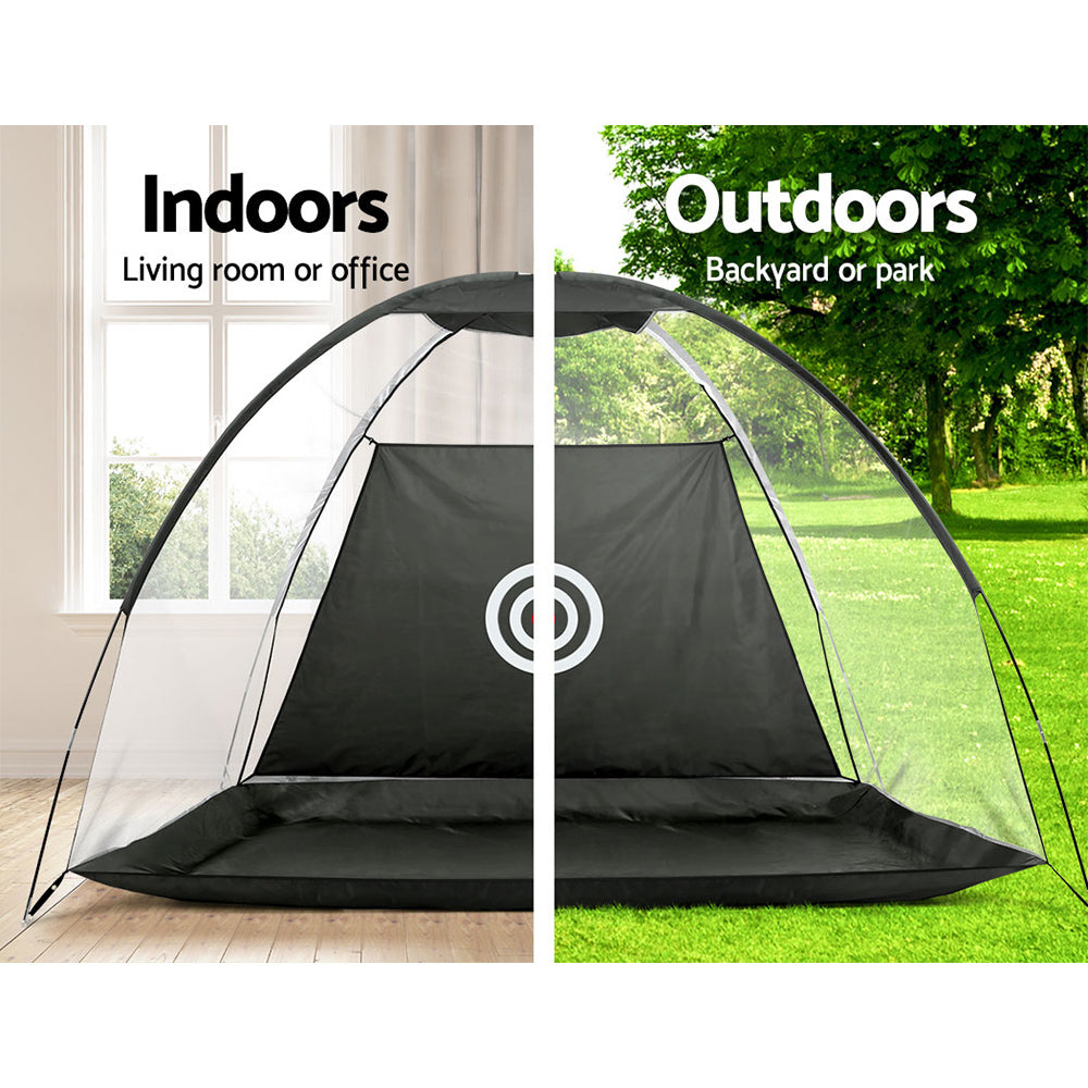 3M Golf Practice Net Tent - Portable Training Aid with Driving Target Mat, Soccer by Everfit