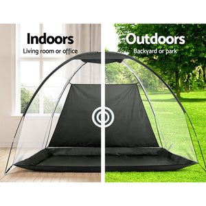 3M Golf Practice Net Tent - Portable Training Aid with Driving Target Mat, Soccer by Everfit