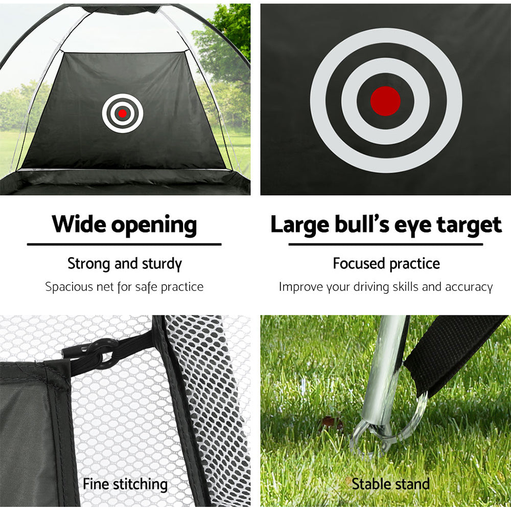 3M Golf Practice Net Tent - Portable Training Aid with Driving Target Mat, Soccer by Everfit