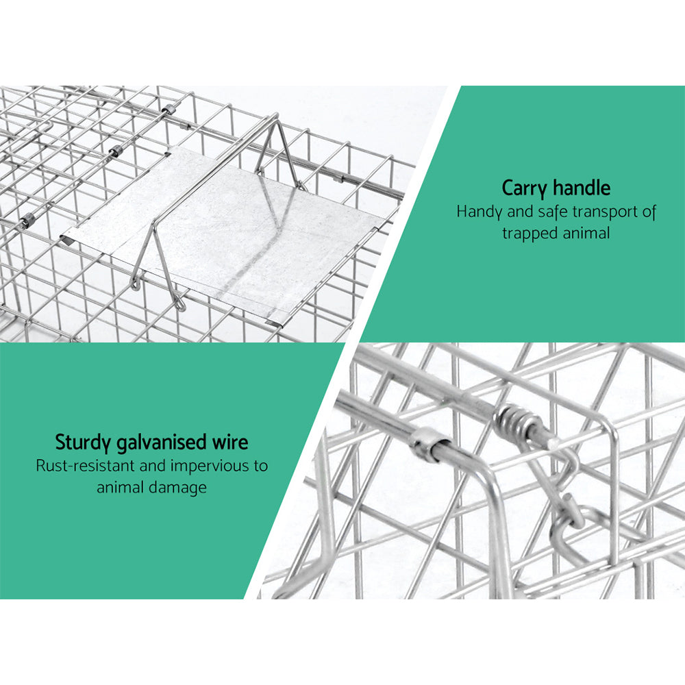 Humane Animal Trap Cage (150x50x53cm) - Silver