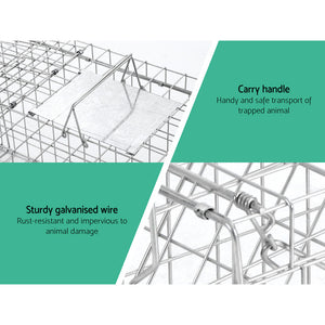 Humane Animal Trap Cage (150x50x53cm) - Silver