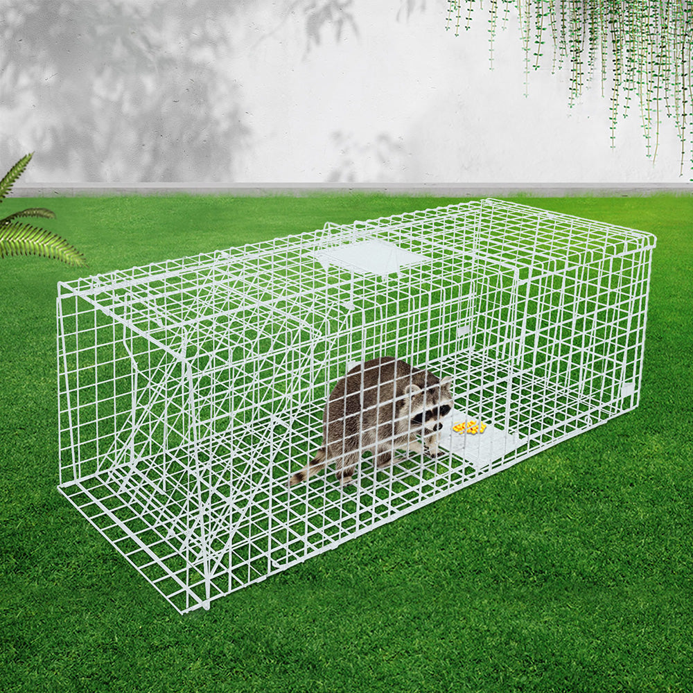 Humane Animal Trap Cage (150x50x53cm) - Silver
