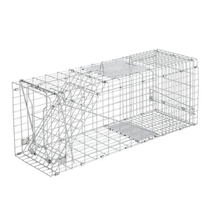 Humane Animal Trap Cage 94 x 34 x 36cm - Silver