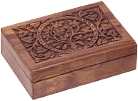 Tree of Life Carved Wooden Box