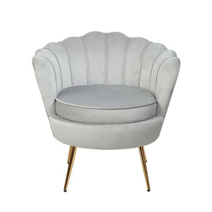 Retro Soft Velvet Grey Armchair / Sofa Seat