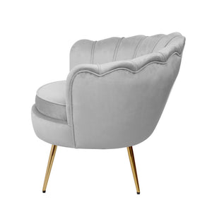 Retro Soft Velvet Grey Armchair / Sofa Seat