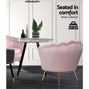 Pink Velvet Retro Arm Chairs / Sofa Chair
