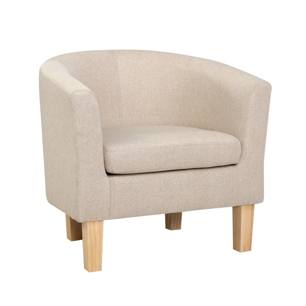 Comfortable Beige Armchair Lounge Sofa