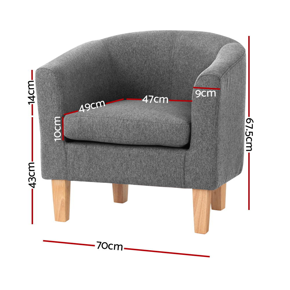 Grey Studio Fabric Styled Armchairs