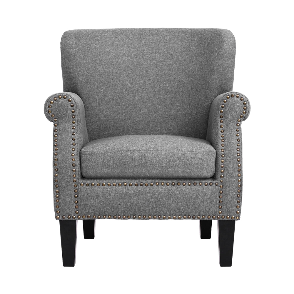 Comfortable Linen Fabric Arm Chair