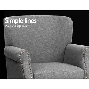Comfortable Linen Fabric Arm Chair