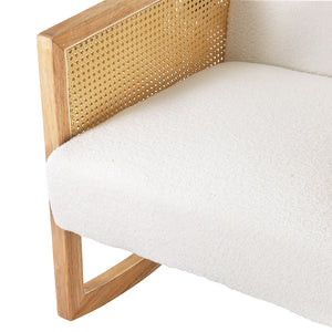 Artiss Rocking Chair | Boucle Accent, Sherpa Upholstered in White