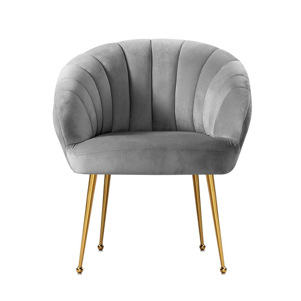 Grey Velvet Studio Styled Armchair