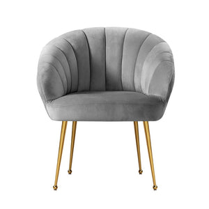 Grey Velvet Studio Styled Armchair