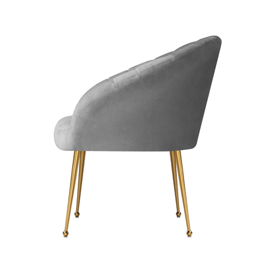 Grey Velvet Studio Styled Armchair