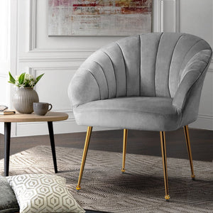 Grey Velvet Studio Styled Armchair