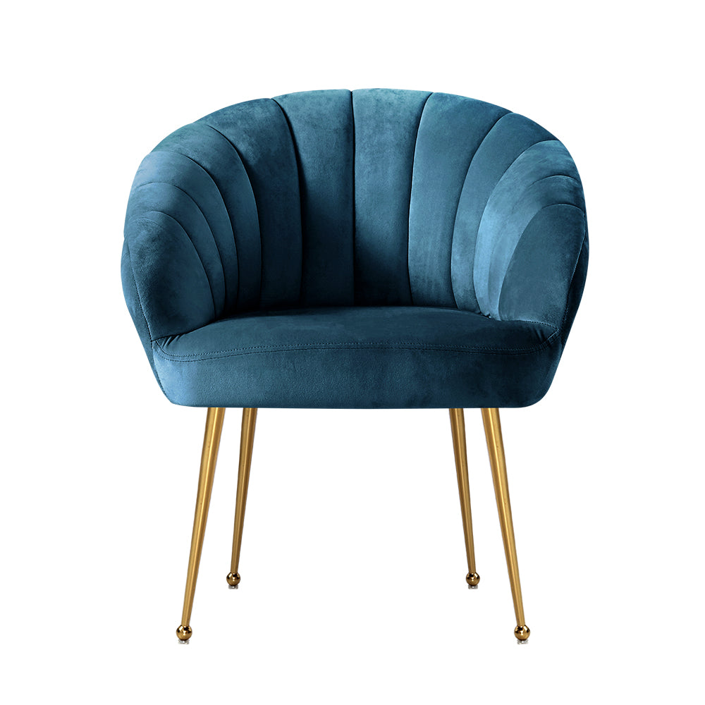 Navy Blue Velvet Vintage Arm Chair