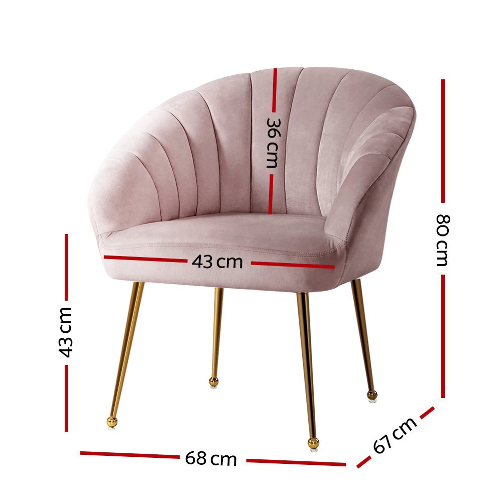 Pink Velvet Vintage Styled Arm Chair